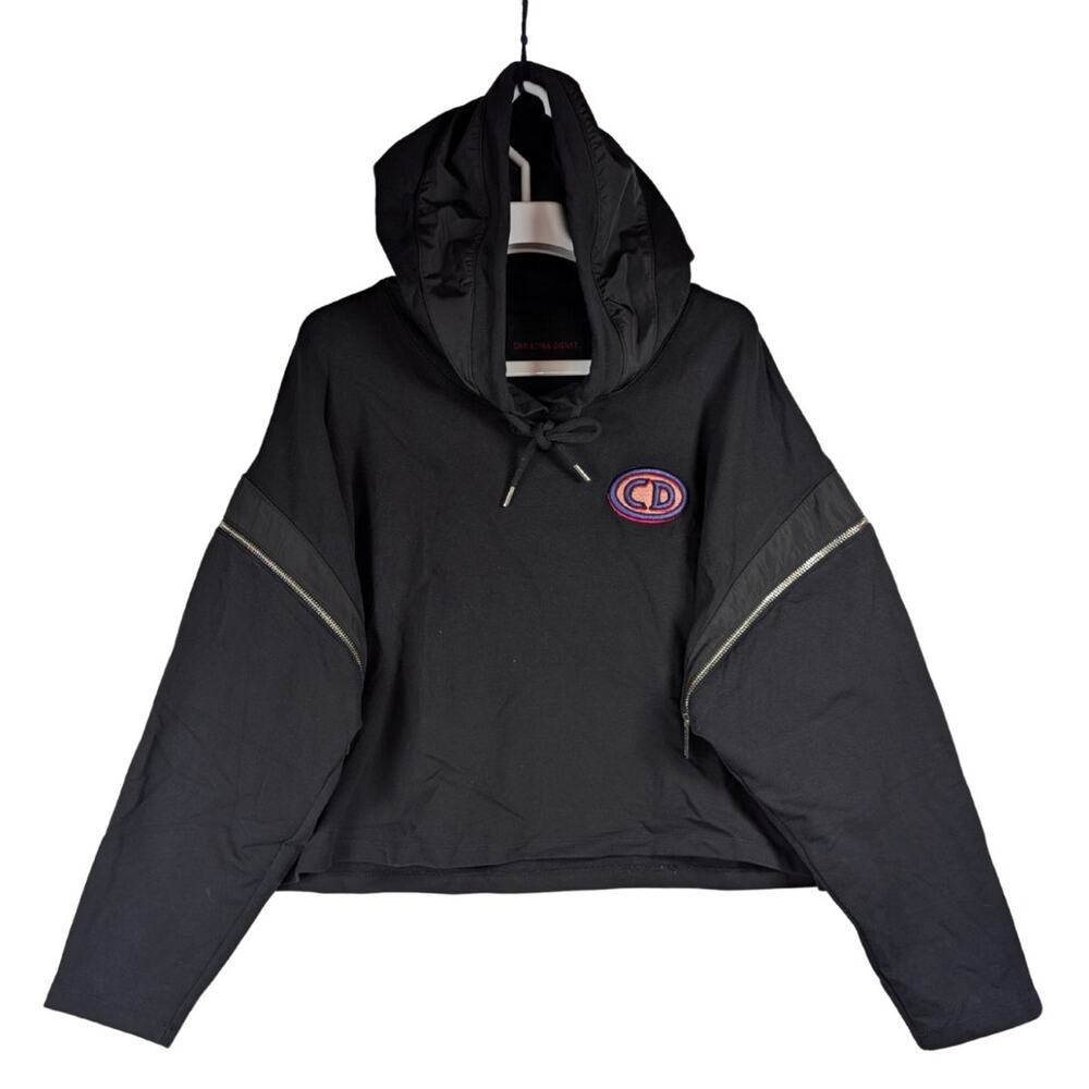 CDstudioCo by Christina Dienst Black Hooded Sweatshirt With Detachable Sleeves